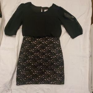 Black an tan dress